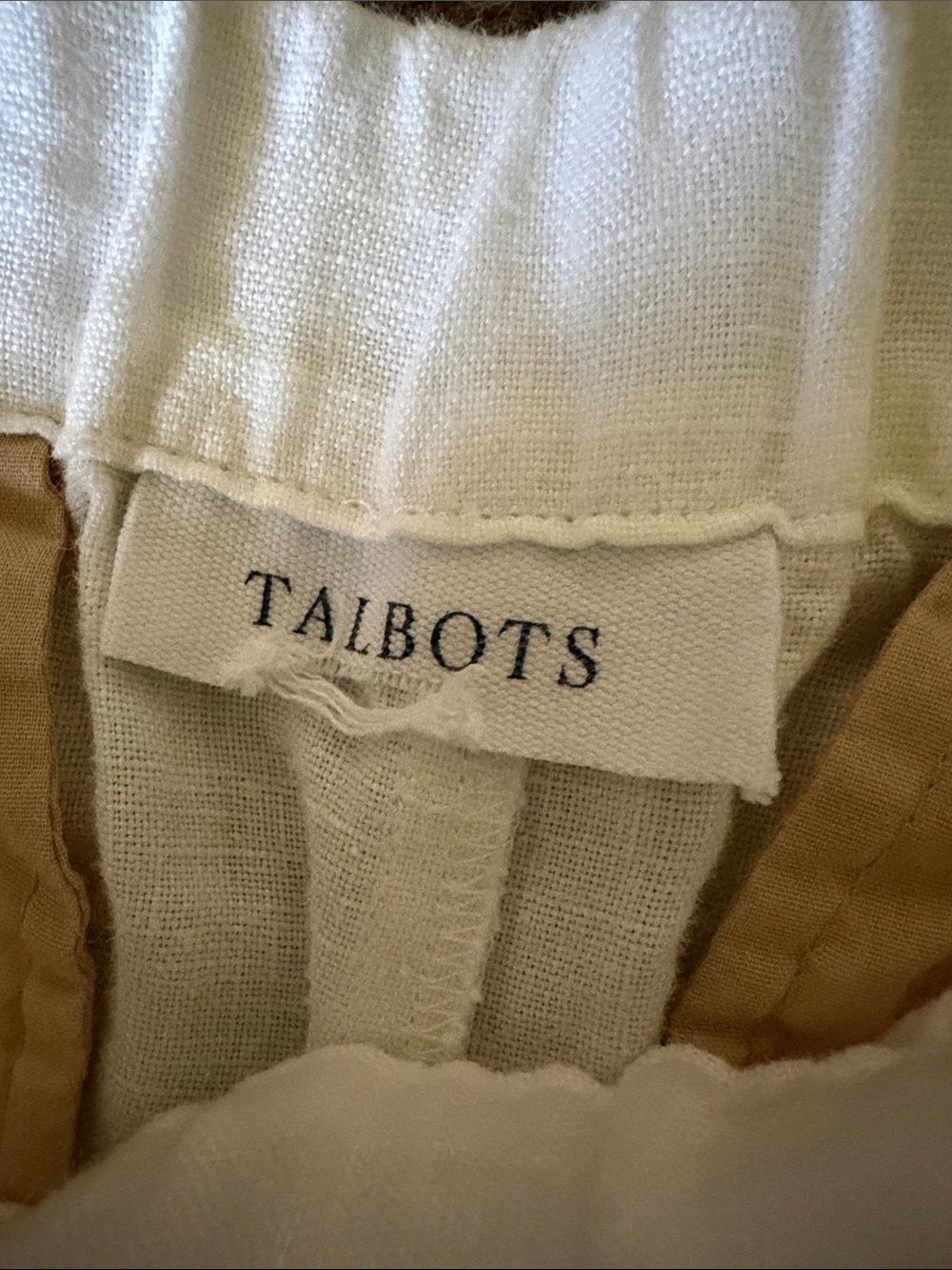 Talbots White Linen Drawstring Cropped Capri Pants - Picture 2 of 6